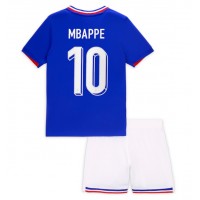 Maglia Calcio Francia Kylian Mbappe #10 Prima Divisa Bambino Europei 2024 Manica Corta (+ pantaloncini)